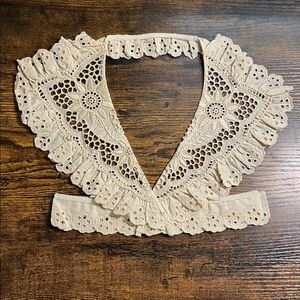 Vintage Cream Lace Collar Blouse Accessory